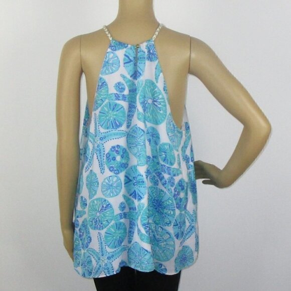 Lilly Pulitzer Urchin for You Tank Top XS Starfish Sand Dollar Print Sleeveless - Picture 14 of 16